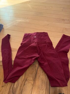 lululemon athletica Girls' Maroon High-Rise Leggings